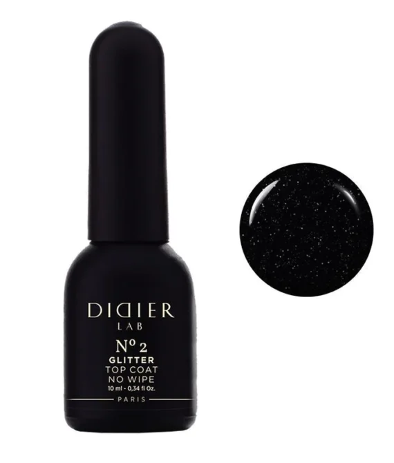 Gel polish “Didier Lab”, Glitter Top coat, No2