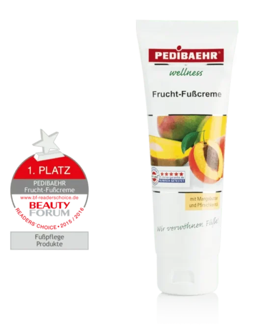 CREMĂ DE PICIOARE CU ESENȚA DE FRUCTE, UNT DE MANGO ȘI PIERSICI