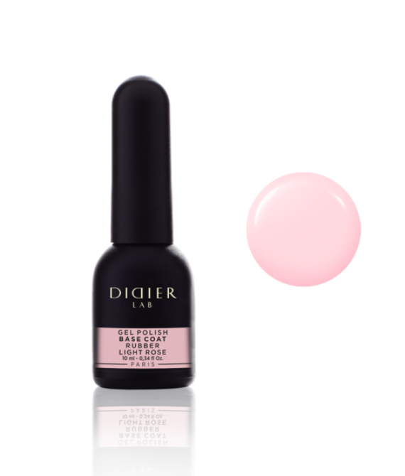 Gel polish, Rubber base coat, light rose, 10ml