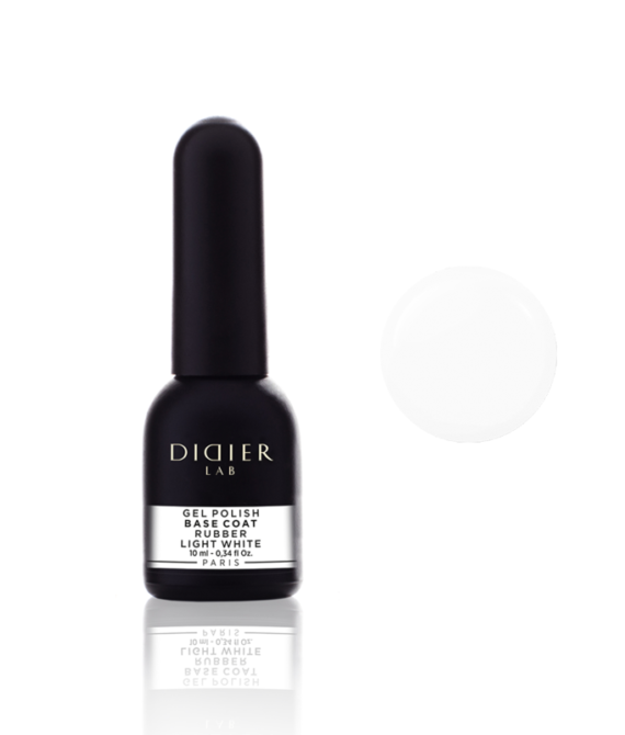 Gel polish, Rubber base coat, light white, 10ml