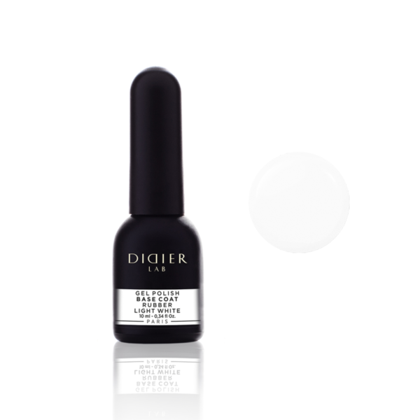 Gel polish, Rubber base coat, light white, 10ml