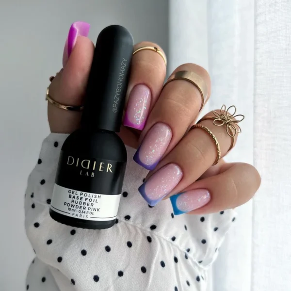 Gel polish, Rubber Foil Base Coat, Powder pink, 10мл - imagine 2