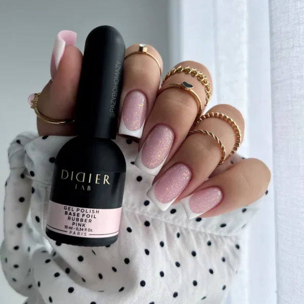 Gel polish, Rubber Foil Base Coat, Pink, 10мл - imagine 2