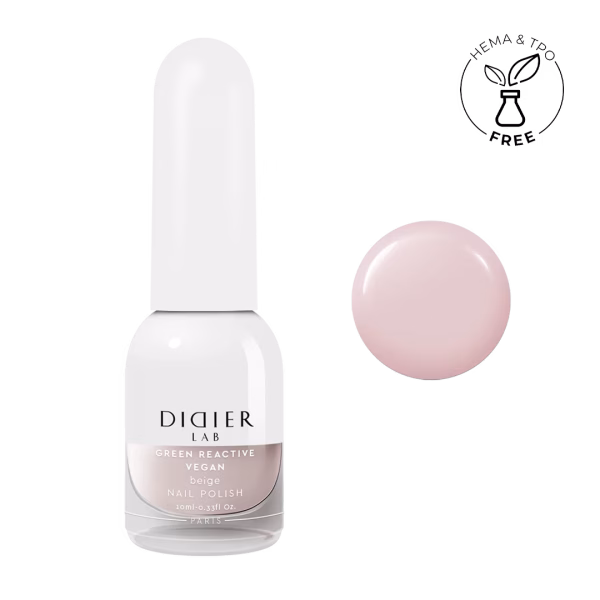 Lac de unghii clasic Green Reactive Vegan Beige Didier Lab 10ml