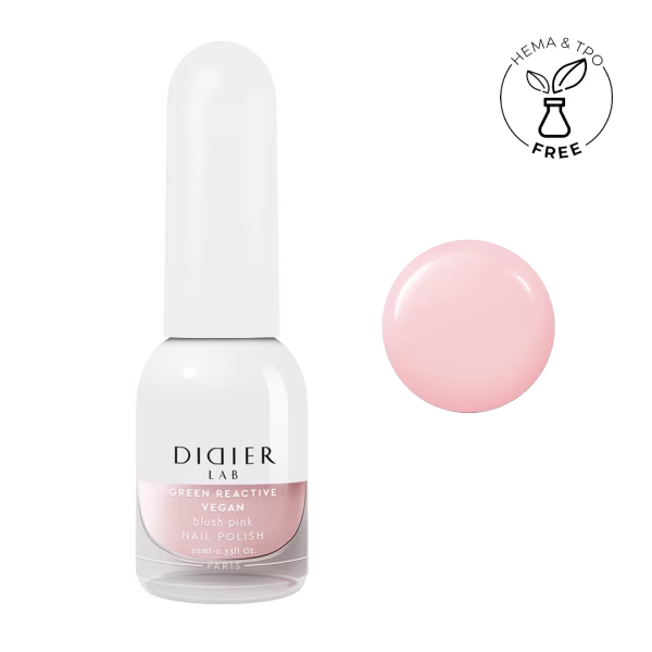 Lac de unghii clasic Green Reactive Vegan Blush Pink Didier Lab 10ml