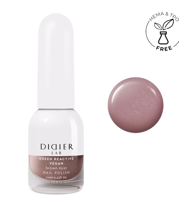 Lac de unghii clasic Green Reactive Vegan Brown Mist Didier Lab 10ml