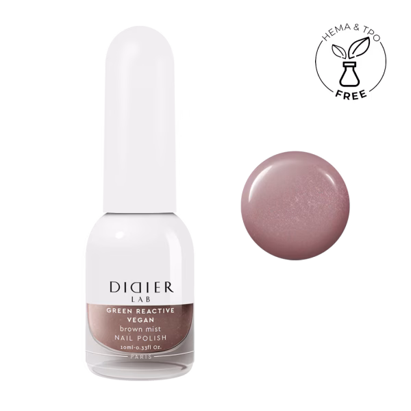 Lac de unghii clasic Green Reactive Vegan Brown Mist Didier Lab 10ml