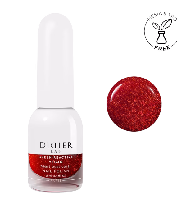 Vernis Clasic Green Reactive Vegan Heart Beat Coral Didier Lab 10ml