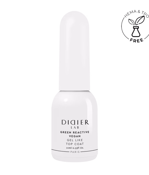 Top Coat Effet Gel De Vernis Classique Green Reactive Vegan Didier Lab 10ml